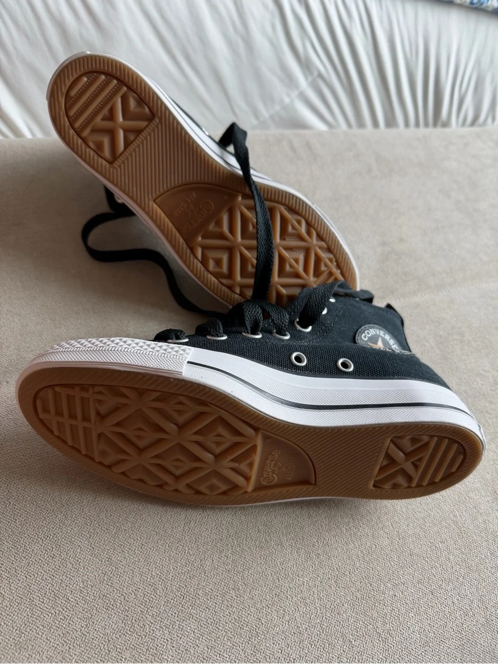 Converse Black High Top Kids Sneakers with White Sole